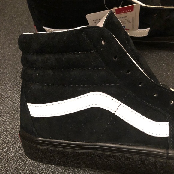 25. Vans Sk8-Hi pig suede black/black eco dry water repellent W9.5/M8 - Picture 2 of 9